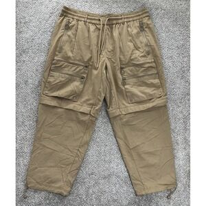Forever 21 Convertible Cargo Pants Mens XL Brown Pull-On Baggy Relaxed Fit NWT
